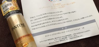 P&G「パンテーン エクストラダメージケア インテンシブ ヴィタミルク」が当選