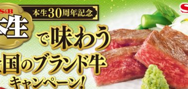 エスビー食品の本生30周年記念「本生で味わう全国のブランド牛キャンペーン!