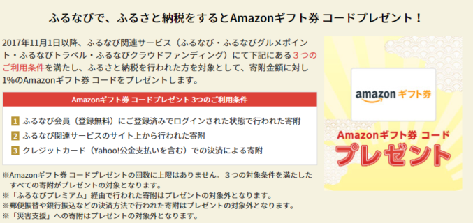 ふるさと納税サイト『ふるなび』の「Amazonギフト券プレゼントキャンペーン