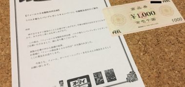 フィール×日本製粉のハガキ懸賞で「商品券 1,000円分」が当選