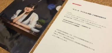 SHARPのキャンペーンで「山本彩 オリジナルクリアファイル」が当選