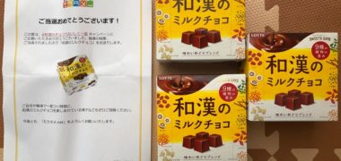 モラタメのTwitter懸賞で「和漢のミルクチョコ」が当選