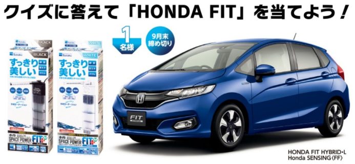 水作株式会社の「クイズに答えて HONDA FIT を当てよう！」キャンペーン