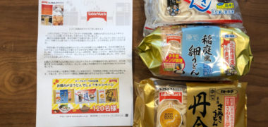 モニプラのキャンペーンで「冷凍うどんセット」が当選