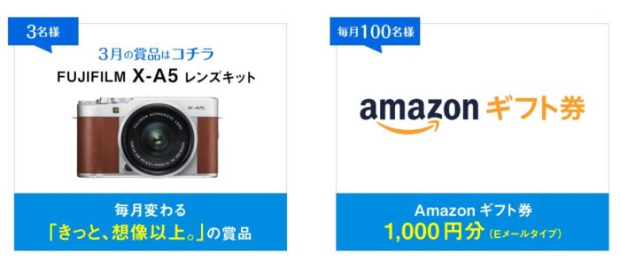 ミラーレスデジタルカメラ FUJIFILM X-A5 / Amazonギフト券 1,000円分
