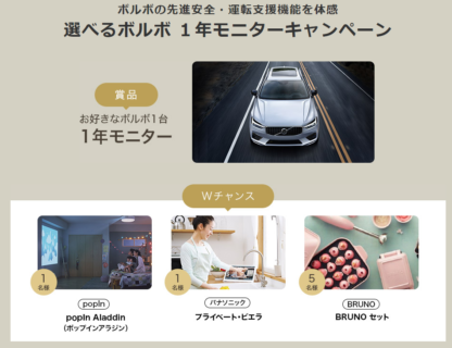 ボルボ・カー・ジャパンの「ボルボの先進安全・運転支援機能を体感 選べるボルボ 1年モニターキャンペーン