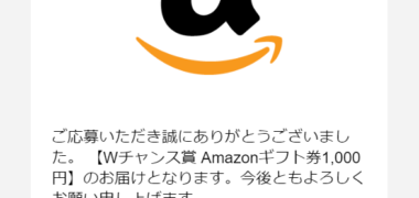 日本アクセスのキャンペーンで「Amazonギフト券 1,000円分」が当選
