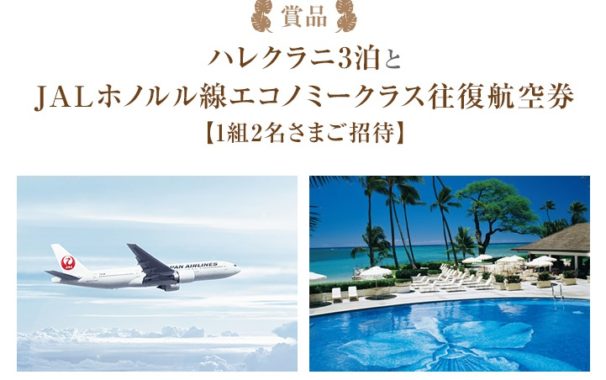 ハレクラニ3泊＆JALホノルル線エコノミークラス往復航空券
