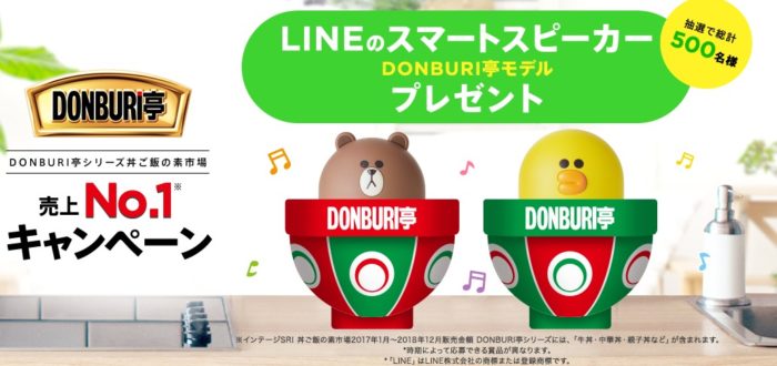 LINEのスマートスピーカーDONBURI亭モデル（第1弾：ブラウン、第2弾：サリー）