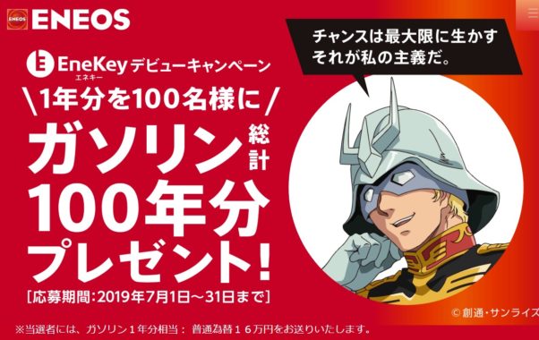 ガソリン1年分相当： 普通為替16万円