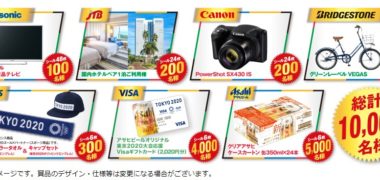アサヒの「東京2020オリンピック・パラリンピック応援キャンペーン オフィシャルパートナーの賞品が当たる!」キャンペーン