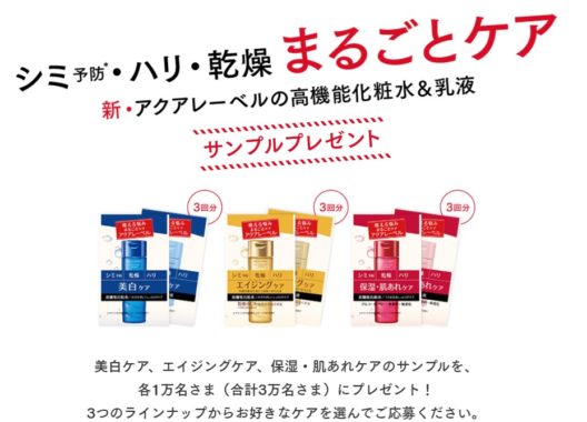 アクアレーベル 新・高機能化粧水&乳液サンプル