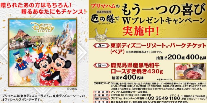 東京ディズニーリゾート パークチケット ペア / 鹿児島県産黒毛和牛 ロースすき焼き用