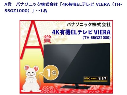 東京ニュース通信社の「4媒体連合 2020年 新春お年玉 BIGプレゼントクイズ」キャンペーン