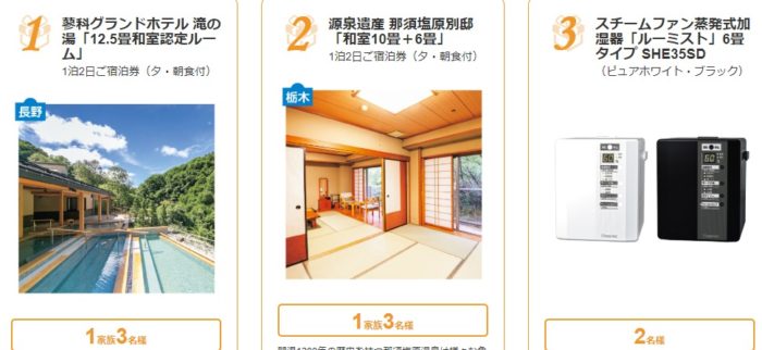 蓼科グランドホテル宿泊券 / 那須塩原別邸宿泊券 他