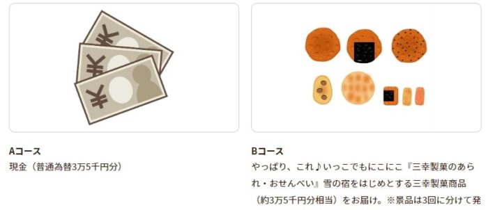 現金3万5千円 / 三幸製菓のあられ・おせんべい 約3万5千円分相当
