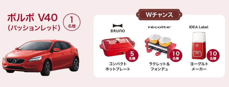 ボルボ・カー・ジャパンの「ボルボのバレンタイン2020 真っ赤なV40 1台プレゼント キャンペーン