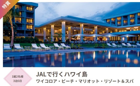 JALUXの「JALバケーションズ JALで行く！ハワイ旅行プレゼントキャンペーン