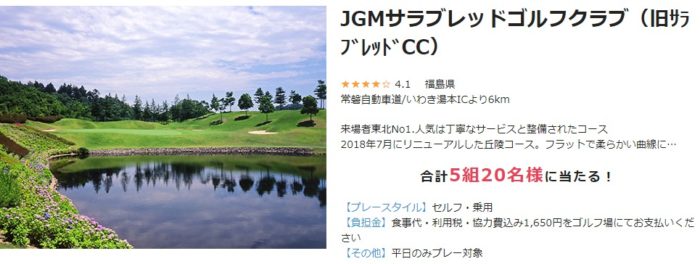 ゴルフ無料プレー券 / クーポン500円分
