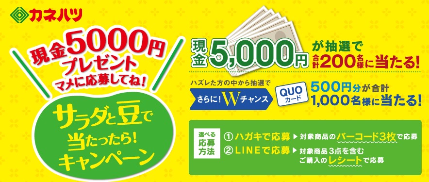 Wチャンスもアリ 現金5 000円も当たる大量当選キャンペーン 懸賞で生活する懸賞主婦ブログ