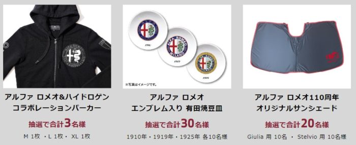 アルファ ロメオ&ハイドロゲン コラボレーションパーカー / サンシェード 他