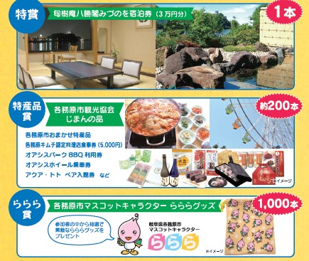 宿泊券3万円分 / 各務原市自慢の品 / マスコットキャラクターグッズ