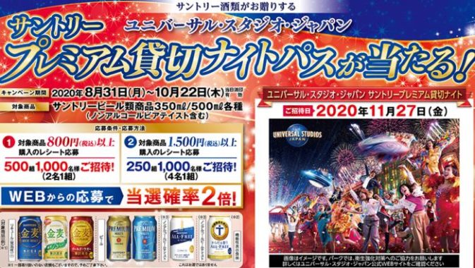 USJ サントリープレミアム貸切ナイトパス