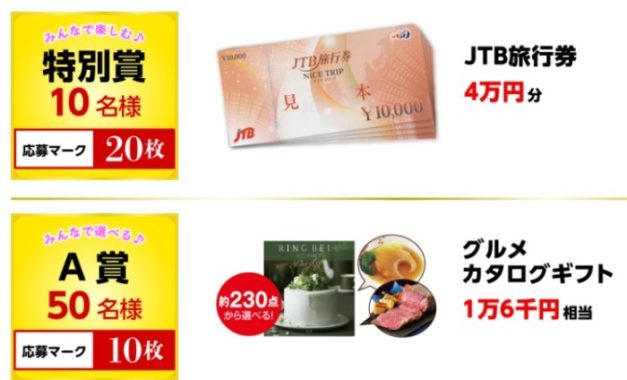 JTB旅行券4万円分 / グルメカタログギフト / QUOカード1,000円分 他