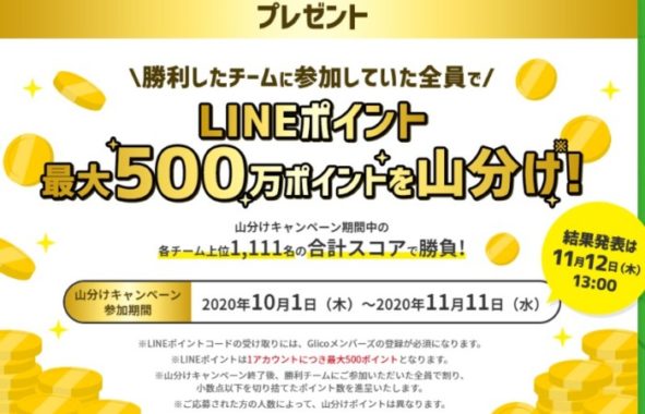 LINEポイント最大500万ポイント山分け権利