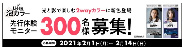 入力｜リーゼ泡カラー　新色先行モニターＣＰ