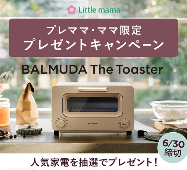 バルミューダ・ザ・トースターが当たる、プレママ・ママ限定懸賞
