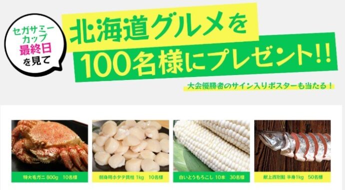 特大毛ガニ / 刺身用ホタテ貝柱 / 白いとうもろこし / 献上西別鮭