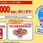 QUOカード2,000円分 / ヤマザキビスケット製品3,000円相当