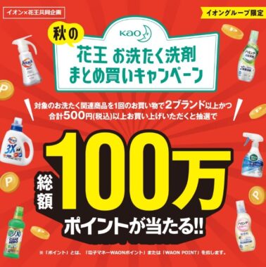 【イオン×花王 共同企画】秋の花王お洗たく洗剤まとめ買いキャンペーン | AEON.com