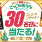 ピップエレキバン＆アマギフ500円分が30名様に当たる新春懸賞♪