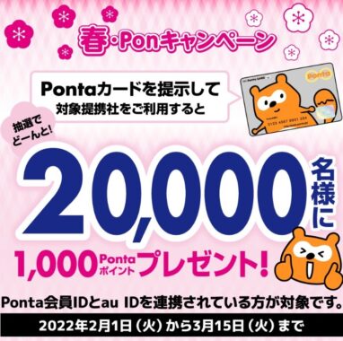 20,000名様にPontaポイントが当たる大量当選購入キャンペーン！｜懸賞主婦