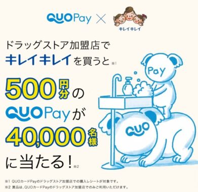 ライオン｜キレイキレイ商品の購入でQUOカードPayをプレゼント！キャンペーン