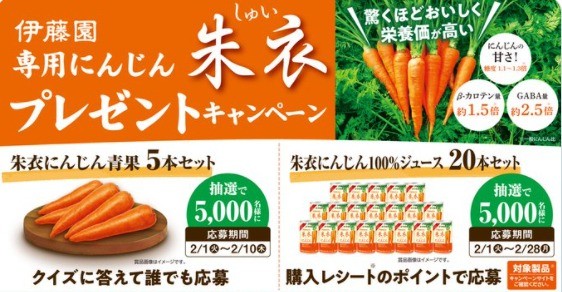 伊藤園 専用にんじん朱衣プレゼントキャンペーン