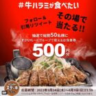 すかいらーくグループ食事券 500円分