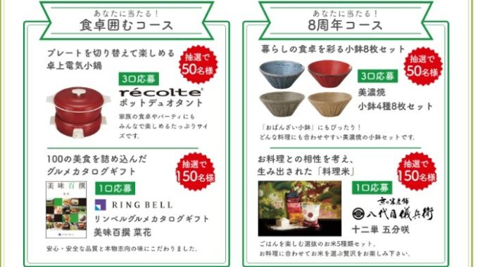 おばんざい小鉢8周年　絆つながるプレゼントキャンペーン｜フジッコ株式会社