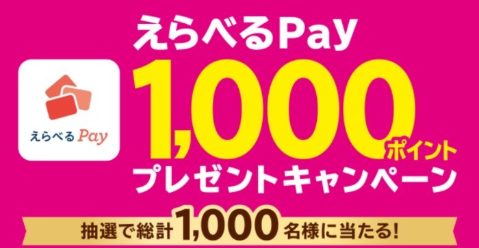 えらべるPay1,000ポイントプレゼントキャンペーン