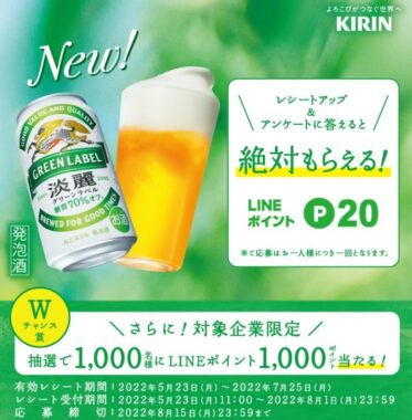 LINEポイント絶対もらえる！レシート応募キャンペーン