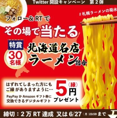 Twitter開設キャンペーン第２弾