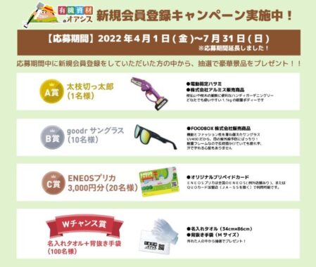 電動剪定ハサミ / goodrサングラス / ENEOSプリカ 3,000円分 ほか