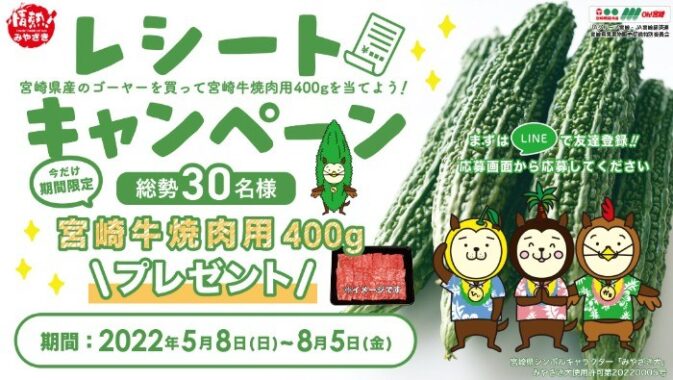 宮崎県産のゴーヤーを買って宮崎牛焼肉用400gを当てよう！レシートキャンペーン | ＪＡ宮崎経済連