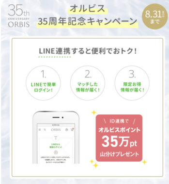 35周年の感謝を込めて LINEのID連携で  「35万ポイント」を 山分けプレゼント！