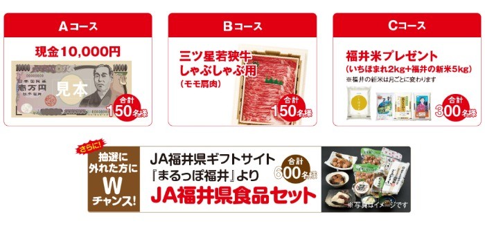 福井米を購入して福井県食品セットや現金などが当たるクローズド懸賞♪