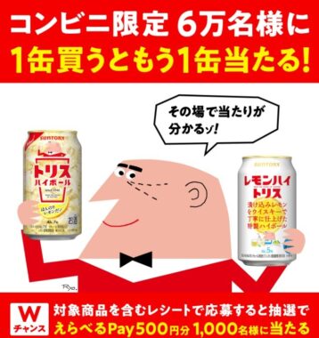 コンビニ限定6万名様に1缶買うともう1缶当たる！キャンペーン | サントリー