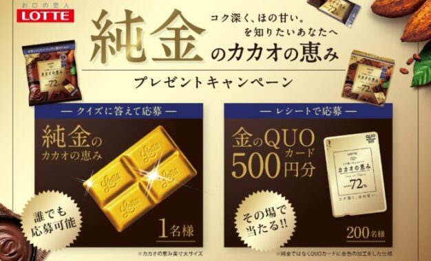 純金のカカオの恵み 15g / 金のQUOカード 500円分