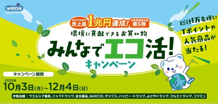 売上1兆円達成お客様感謝キャンペーン第5弾 みんなでエコ活キャンペーン